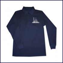Unisex Mesh Polo Shirt: Long Sleeve with School Logo