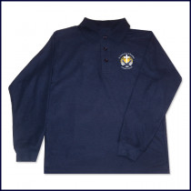 Classic Mesh Polo Shirt: Long Sleeve with School Logo