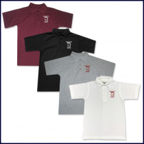 Unisex Mesh Polo Shirt: Short Sleeve with School Logo
