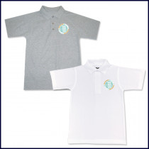 Unisex Mesh Polo Shirt: Short Sleeve with School Logo
