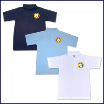 Unisex Mesh Polo Shirt: Short Sleeve with School Logo