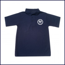 Unisex Mesh Polo Shirt: Short Sleeve with School Logo