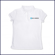 Girls Mesh Polo Shirt: Short Sleeve with Embroidered Logo