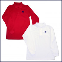 Classic Mesh Polo Shirt: Long Sleeve with Embroidered Logo