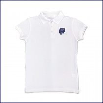 White Mesh Polo Shirt with Embroidered Logo