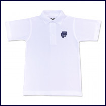 White Unisex Mesh Polo Shirt with Embroidered Logo