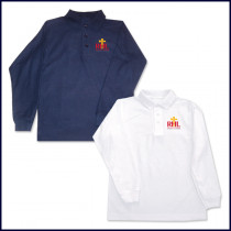 Unisex Mesh Polo Shirt: Long Sleeve with Heat Transfer Logo