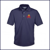 Unisex Performance Polo Shirt: Short Sleeve with with Heat Transfer Logo