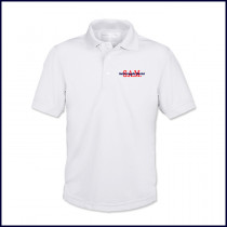 White Performance Polo Shirt: Short Sleeve with Embroidered Logo