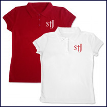Girls Mesh Polo Shirt: Short Sleeve with Formal Logo