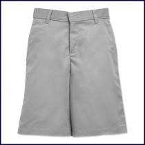 Grey Flat Front Shorts: Longer Length