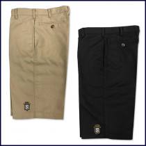 Flat Front Shorts: Longer Length with Servite Embroidered Logo