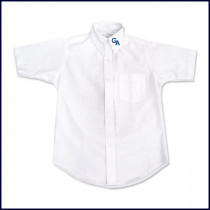 Oxford Shirt: Short Sleeve with GA Logo on Collar