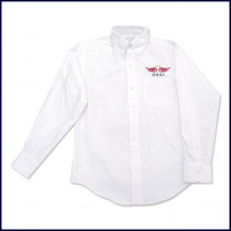 Oxford Shirt: Long Sleeve with School Logo Above Pocket