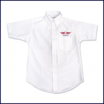 Oxford Shirt: Short Sleeve with School Logo Above Pocket