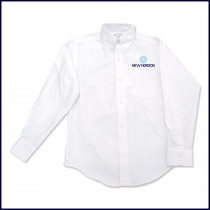 Oxford Shirt: Long Sleeve with Embroidered Logo