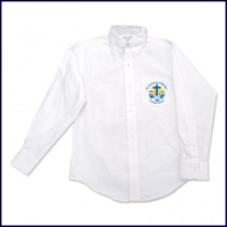 Oxford Shirt: Long Sleeve with School Logo on Pocket
