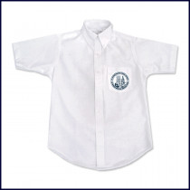 Oxford Shirt: Short Sleeve with School Logo on Pocket