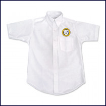 Oxford Shirt: Short Sleeve with School Logo Above Pocket