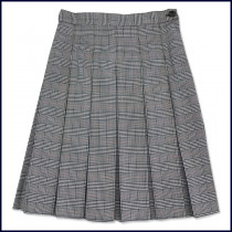 Stitched Down Box Pleat Skirt with Elastic Back Waistband