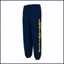 Fleece Sweatpants: Elastic Bottom with Large Louisville Logo on Leg