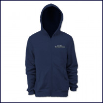 Hooded Zip Front Sweatshirt with Embroidered Logo