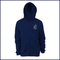 Hooded Zip Front Sweatshirt with Embroidered Logo