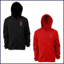 Zip Front Hooded Sweatshirt with Embroidered Logo