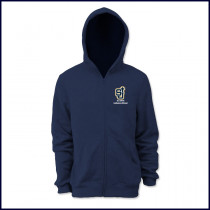 Zip Front Hooded Sweatshirt with Embroidered Logo