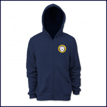 Zip Front Hooded Sweatshirt with School Logo
