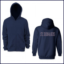 Hooded Zip Front Sweatshirt with Large Fiberlok Logo Across Back
