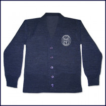 Cardigan Sweater with Embroidered Crest Logo