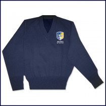 V-Neck Pullover Sweater with Embroidered Logo