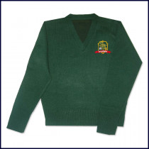 V-Neck Pullover Sweater with Embroidered Logo