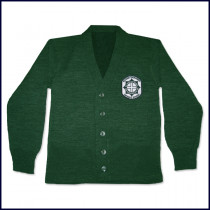 Cardigan Sweater with School Emblem