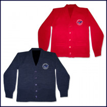 Cardigan Sweater with Embroidered Logo