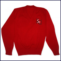 V-Neck Pullover Sweater with SC Embroidered Logo