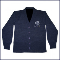 Cardigan Sweater with Embroidered Logo