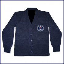 Cardigan Sweater with School Emblem