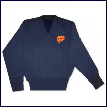 V-Neck Pullover Sweater with PC Embroidered Logo