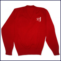 V-Neck Pullover Sweater with Embroidered Logo
