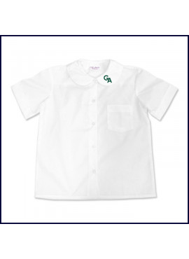 Round Collar Blouse: Short Sleeve with GA Logo on Collar