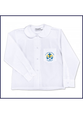 Round Collar Blouse: Long Sleeve with School Logo