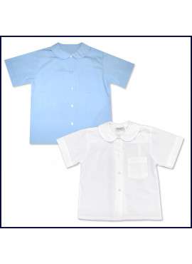 Round Collar Blouse: Short Sleeve