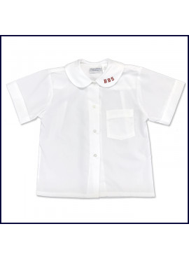 Round Collar Blouse: Short Sleeve with BBS Logo on Collar