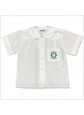 Round Collar Blouse with School Logo on Pocket