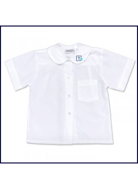 Round Collar Blouse: Short Sleeve with School Logo