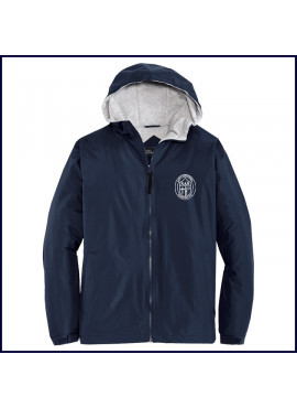 Hooded Jacket with Embroidered Crest Logo