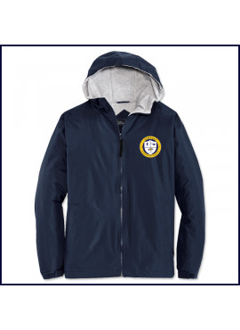 Hooded Jacket with School Emblem
