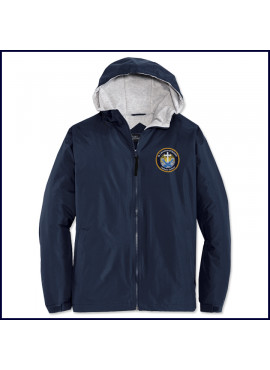 Hooded Jacket with School Emblem